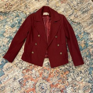 Red Wool Peacoat Size Small